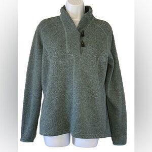 The North Face Women’s Green Toggle Quarter Mock Neck Pullover Fleece Sweater S